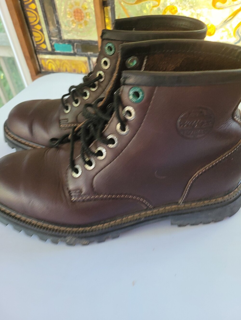 Tommy Hilfiger Men's Dark Brown Leather Lace-Up Boots